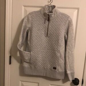 Gray Quilted Pullover Sweater